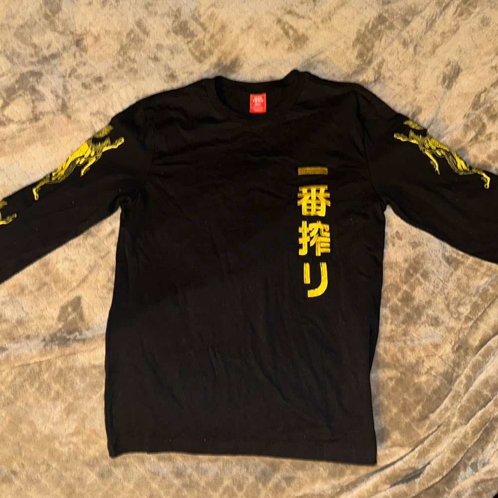 Been Trill, Men’s Size S, Black Long Sleeve Shirt with yellow embroidered design